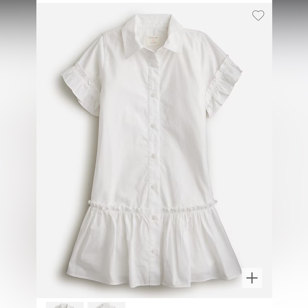Girls' Amelia shirtdress in cotton poplin